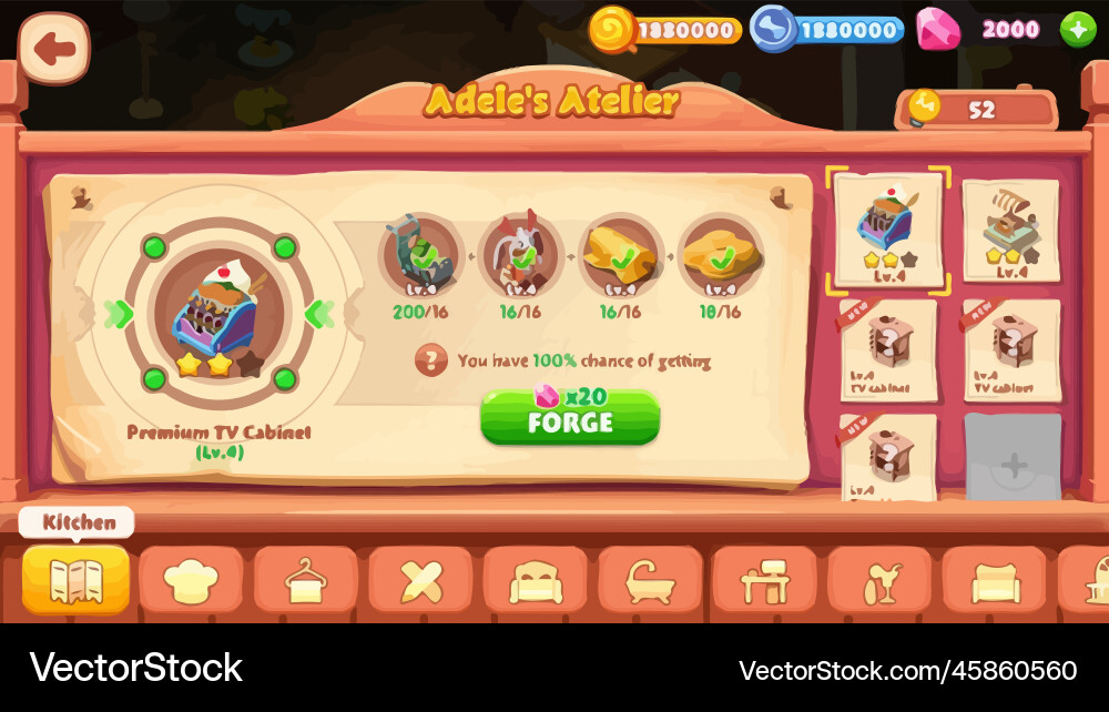 Complete set of level button game ui pop-up icon Vector Image