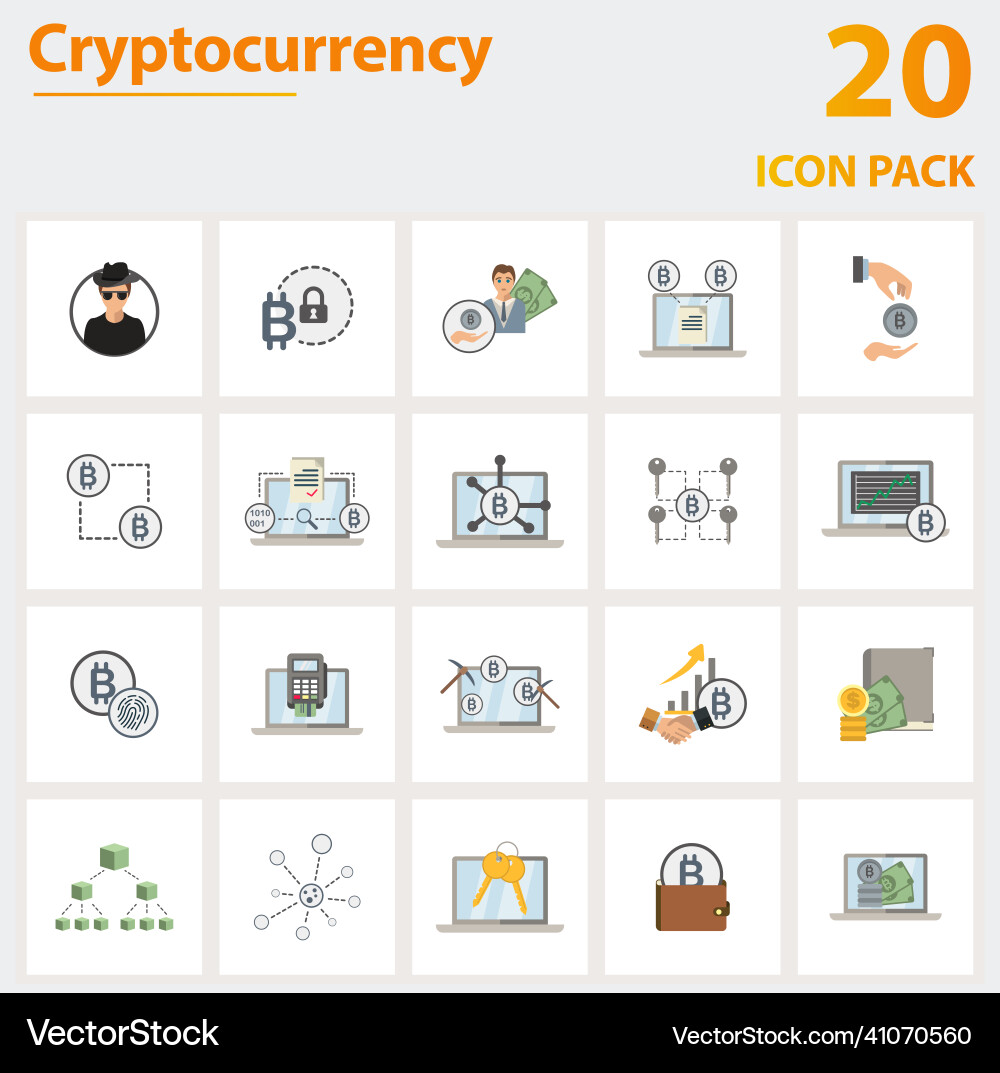 Cryptocurrency icon set collection of simple Cryptocurrency icon set collection of simple Vector Image