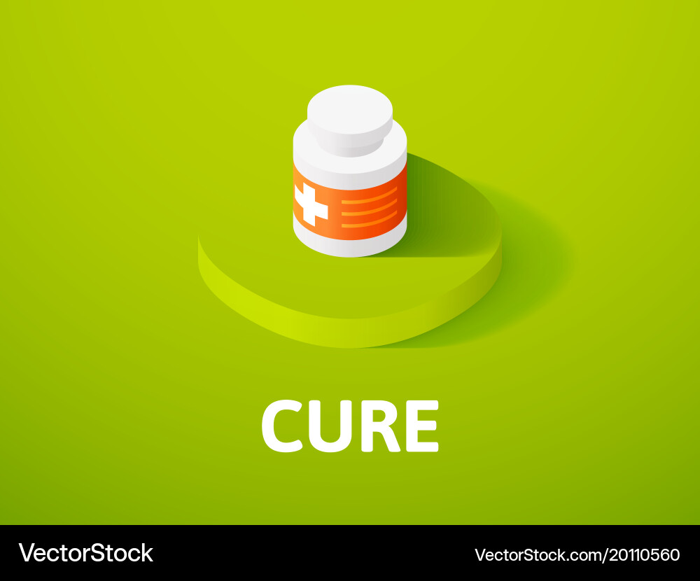 Cure isometric icon isolated on color background Vector Image