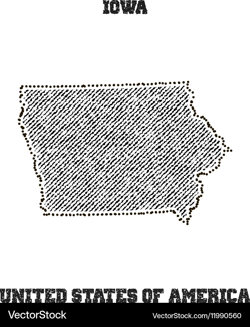 Label with map of iowa vector image