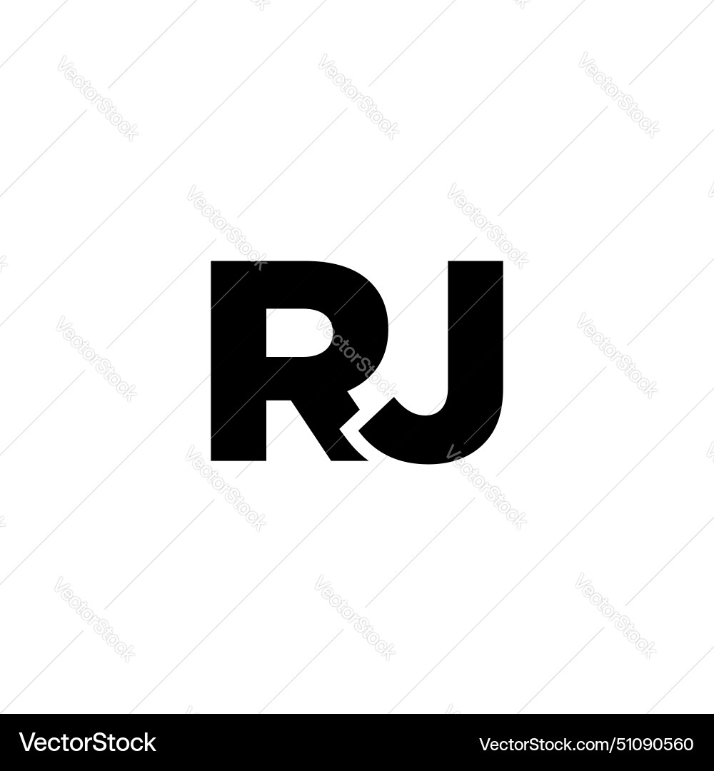Letter r and j rj logo design template minimal Vector Image