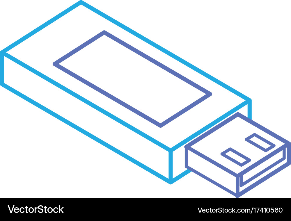 Line data usb memory to save documents vector image