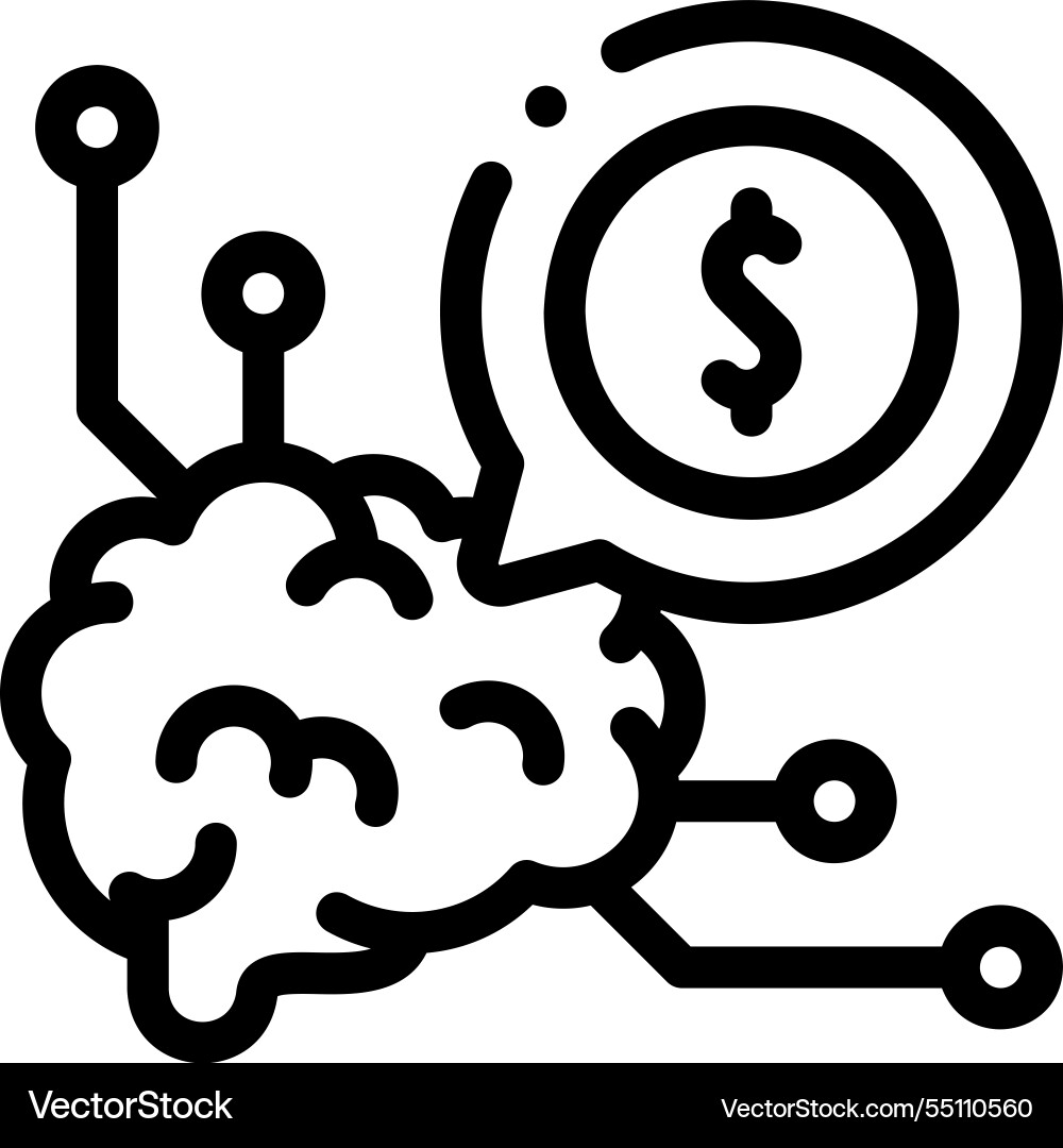 Neuromarketing icon thin linear style design Neuromarketing icon thin linear style design vector image
