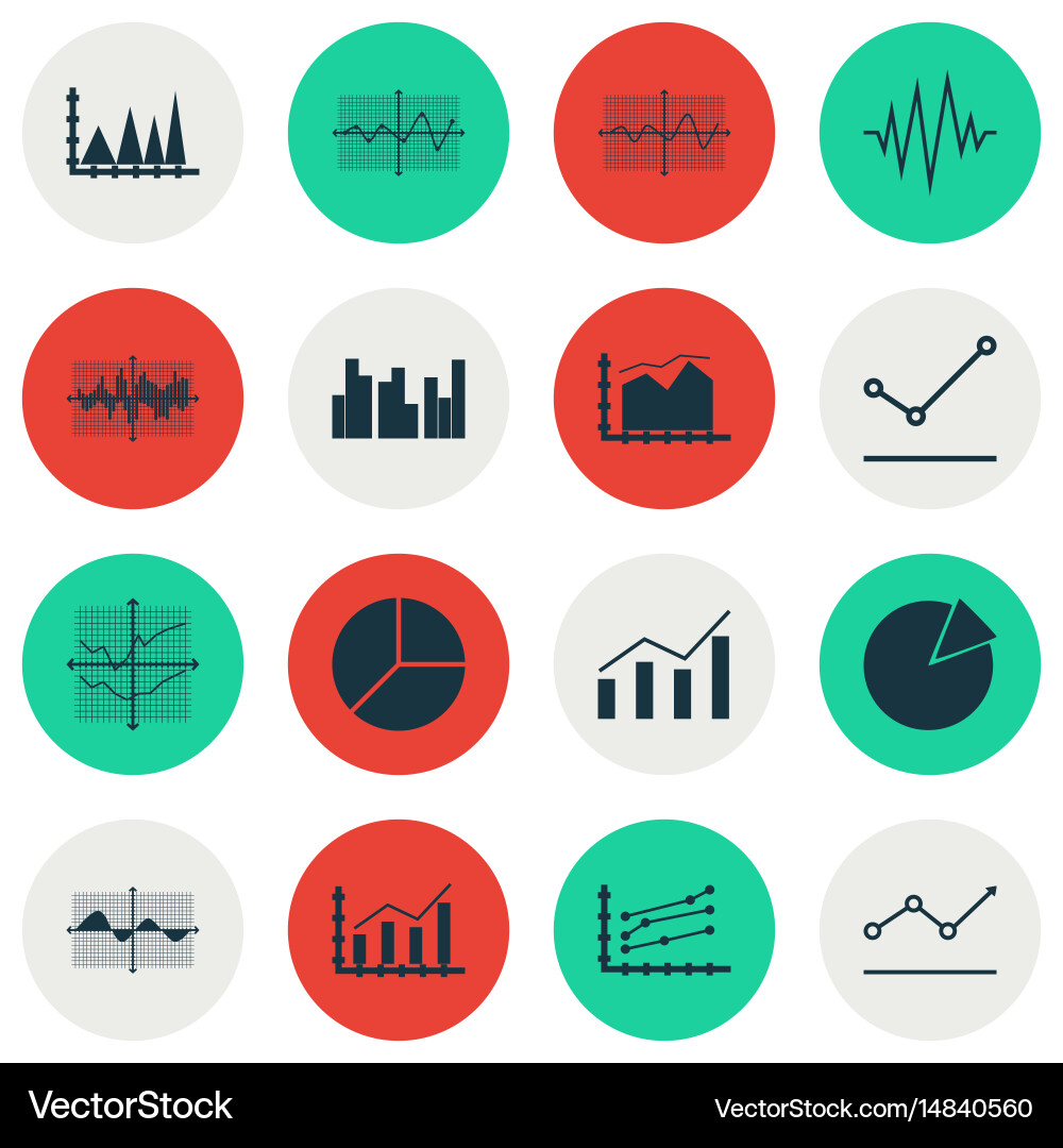 Set of graphs diagrams and statistics icons vector image