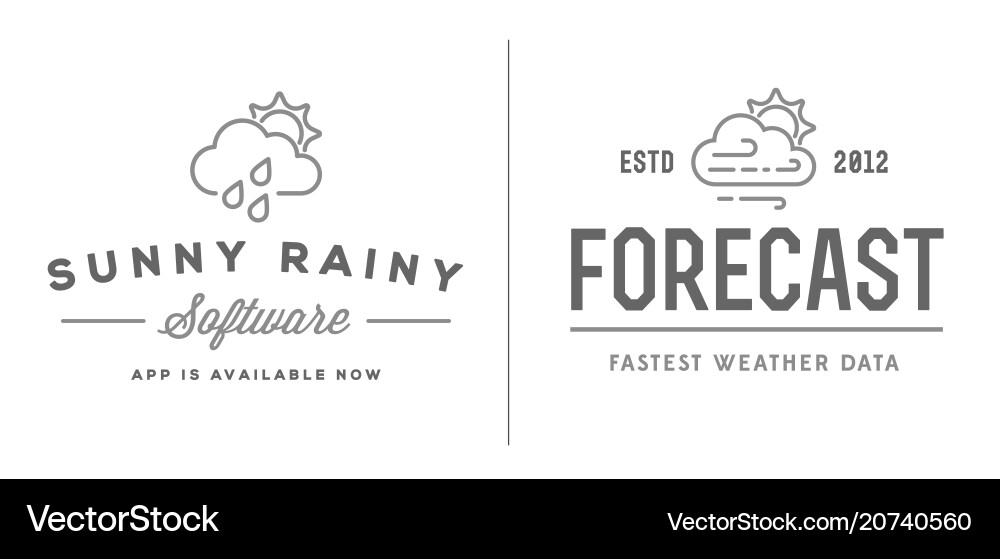 Set von Wettersymbolen und Logotypen Geschäft Set von Wettersymbolen und Logotypen Geschäft vektorbild