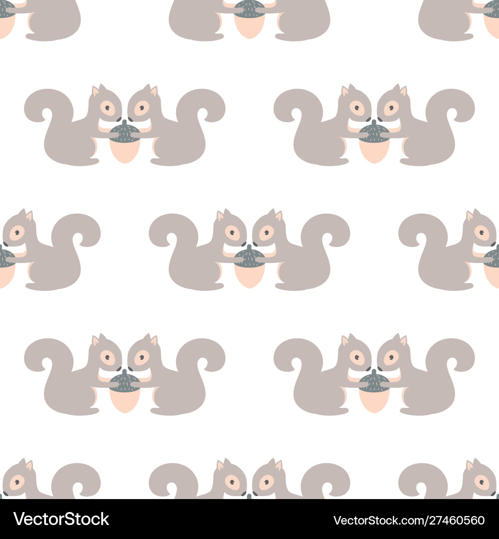Simple pattern with squirrels vector image