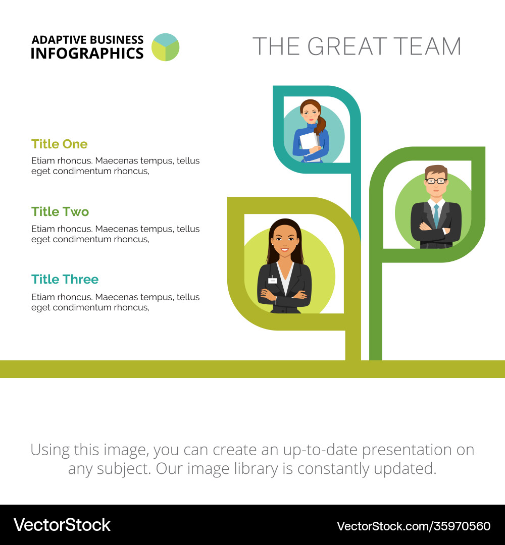 Tree chart with three options template vector image