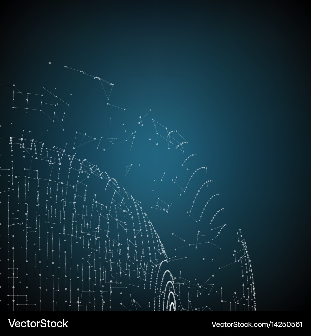 Abstract sphere of particles points vector image