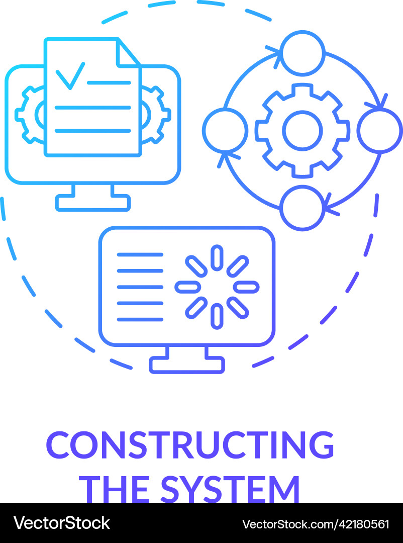 Constructing system blue gradient concept icon Constructing system blue gradient concept icon vector image