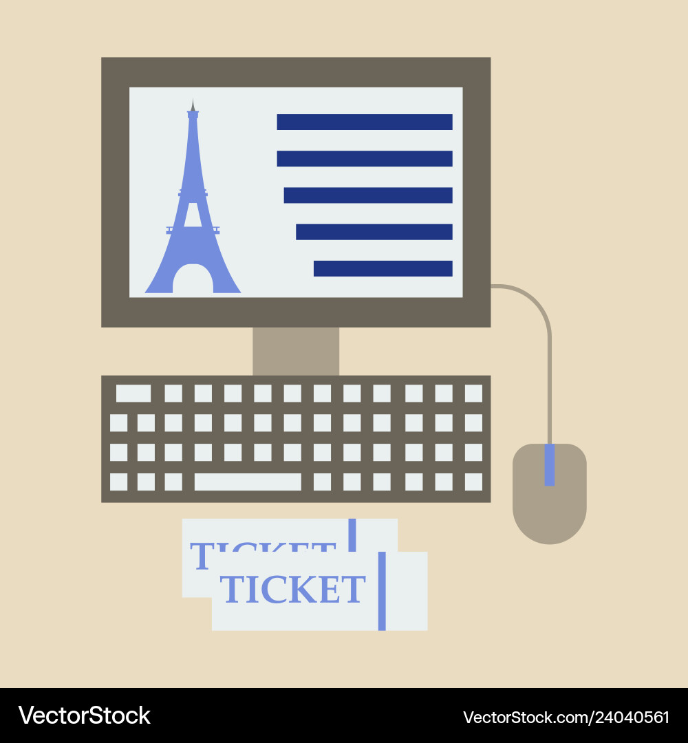 Eiffel tower icon in computer Eiffel tower icon in computer vector image