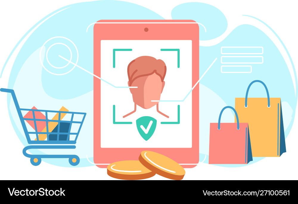 Face payment using recognition Face payment using recognition vector image