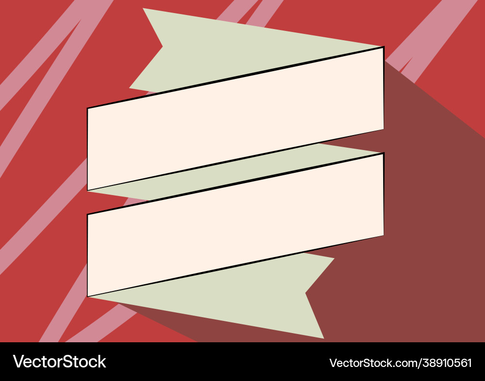 Folded paper sash drawing in zigzag pattern vector image