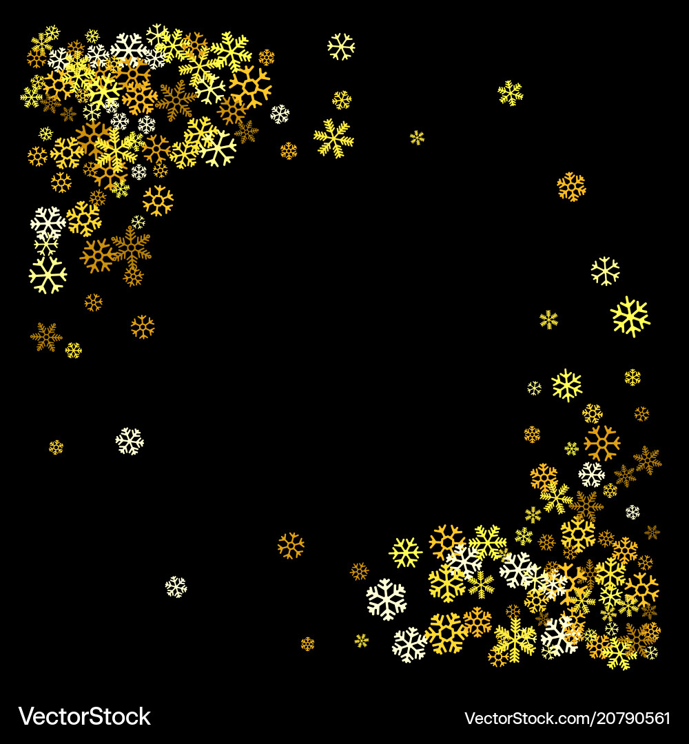 Frame or border of random scatter snowflakes Frame or border of random scatter snowflakes vector image