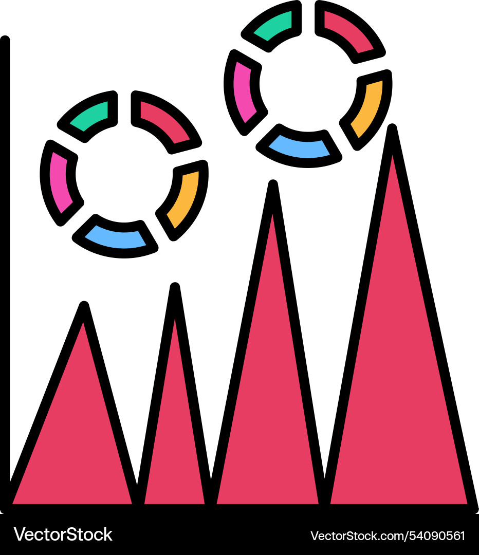 Graph line filled icon design Vector Image