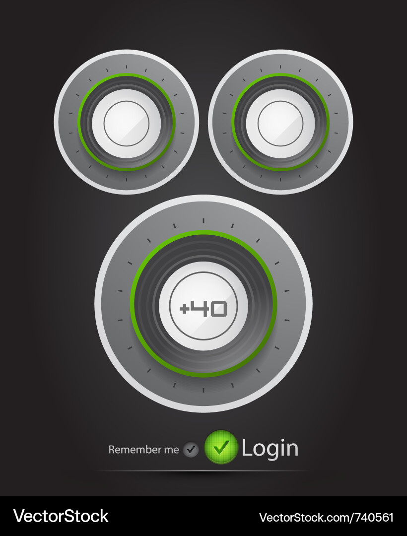 Login page with tune button Vector Image