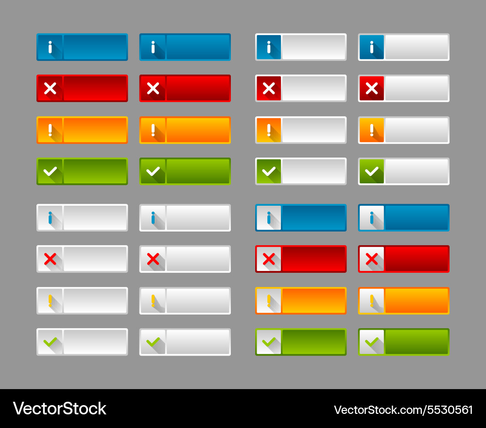 Notification icons and buttons Vector Image