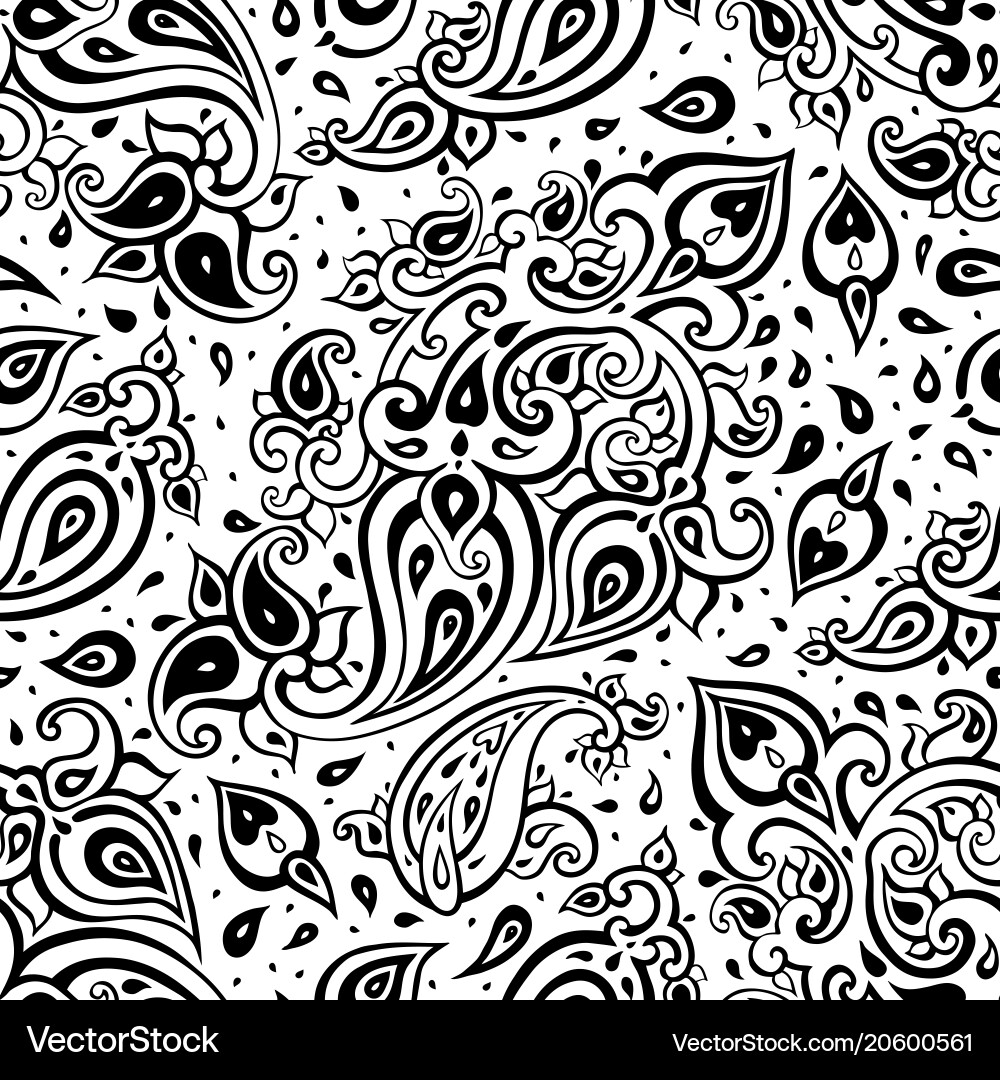 Paisley background hand drawn ornament Vector Image