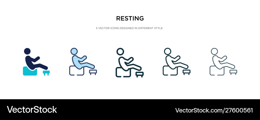 Resting icon in different style two colored Resting icon in different style two colored Vector Image