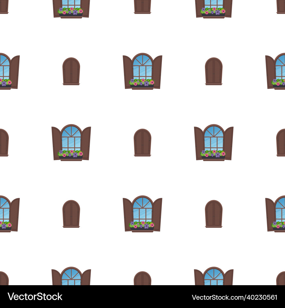 Seamless pattern with different windows Seamless pattern with different windows vector image