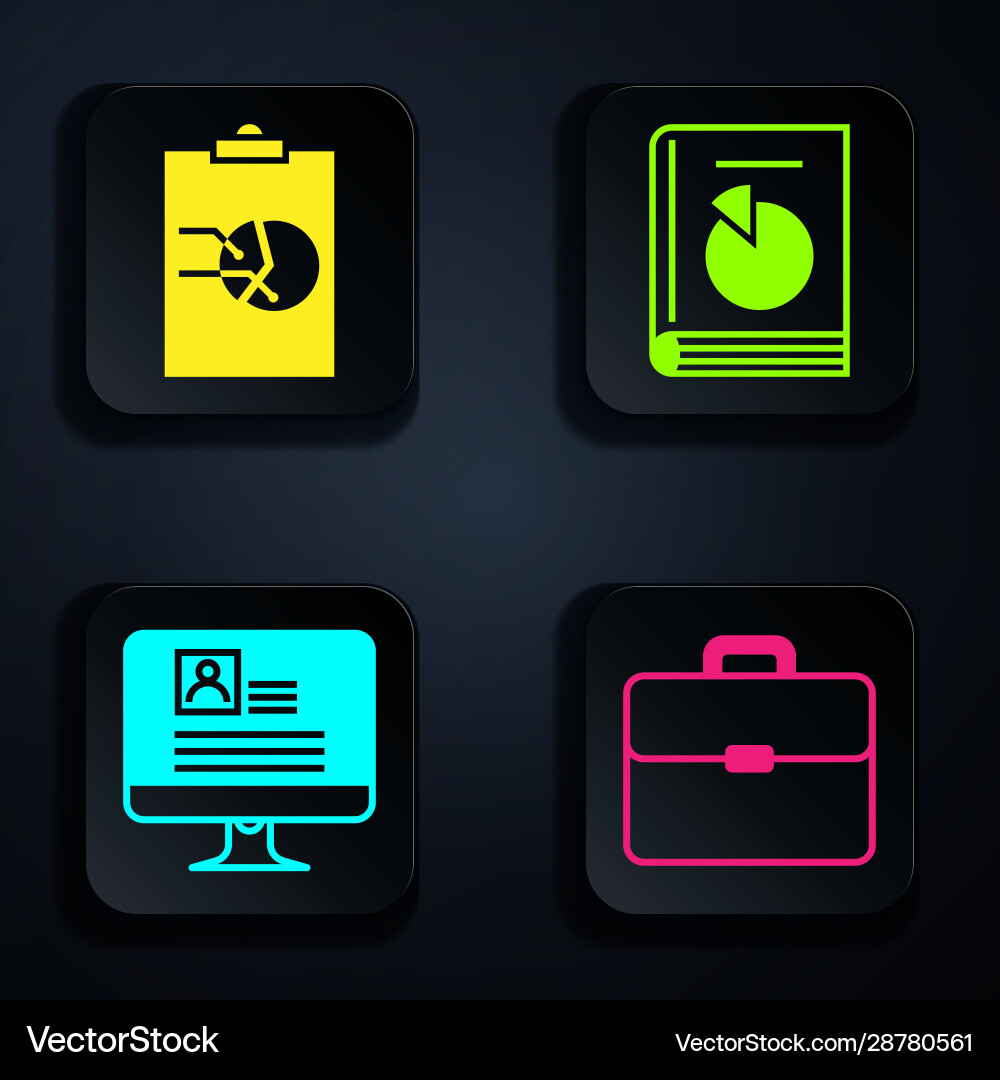 Set briefcase clipboard with graph chart Set briefcase clipboard with graph chart vector image