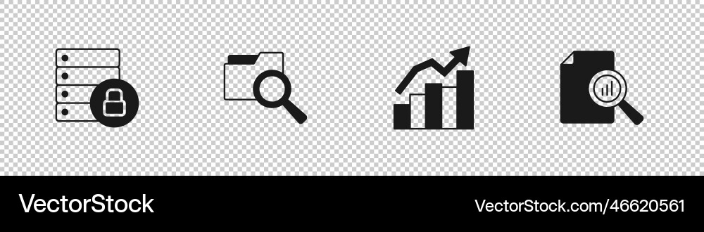 Set server security with padlock search folder Set server security with padlock search folder vector image