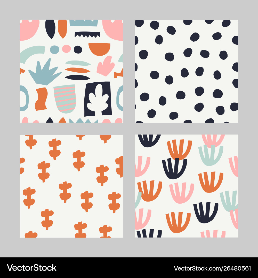 Set with abstract seamless pattern Set with abstract seamless pattern vector image
