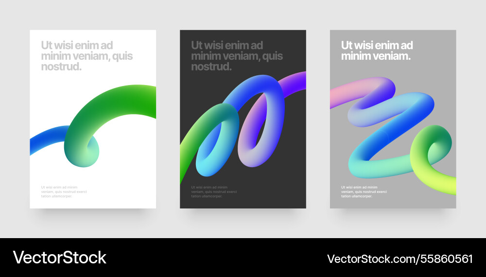 Template with colorful gradient squiggles shapes vector image
