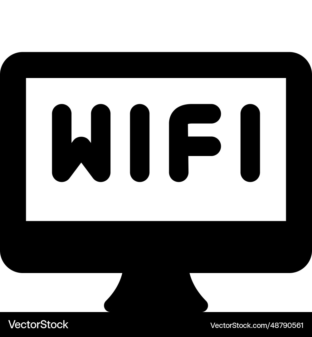 Wi-fi connection activated on desktop Vector Image