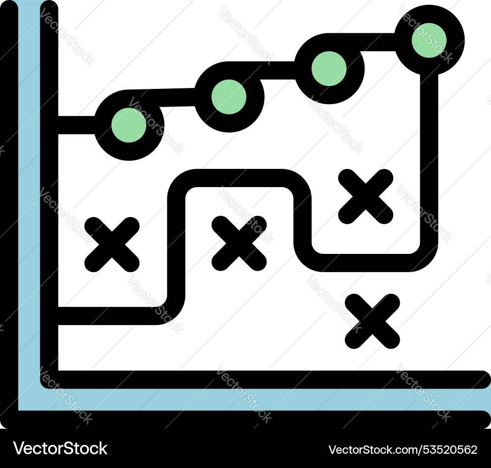 Algorithm showing path with right and wrong Algorithm showing path with right and wrong vector image