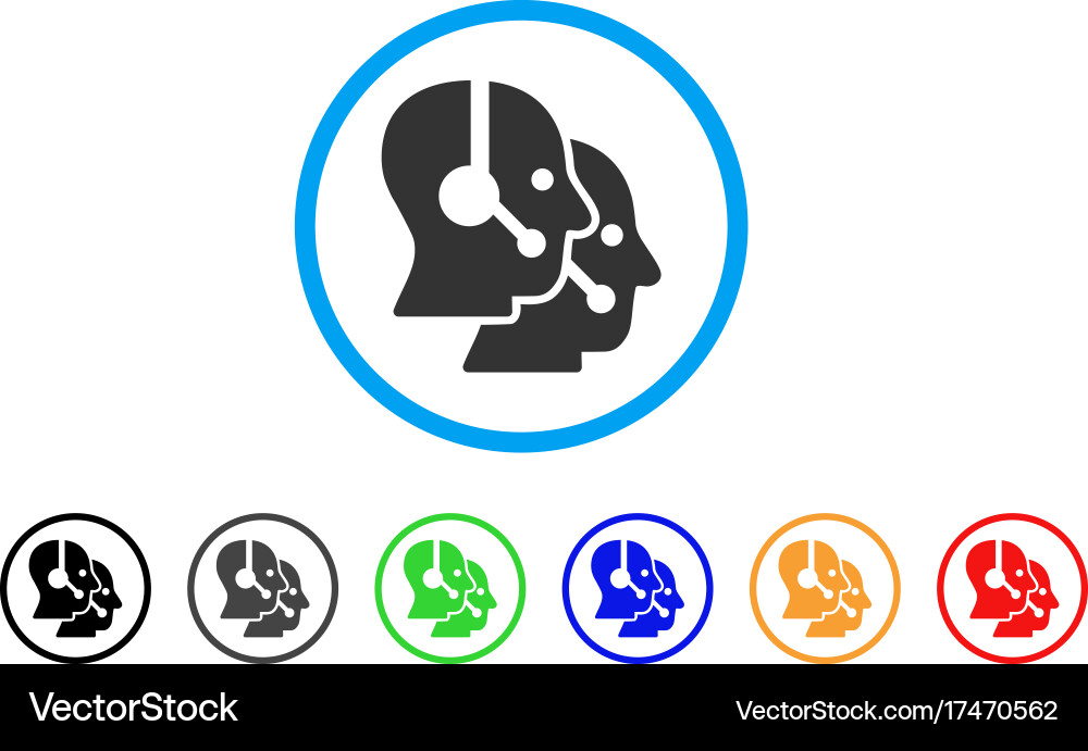 Call center operators rounded icon Vector Image