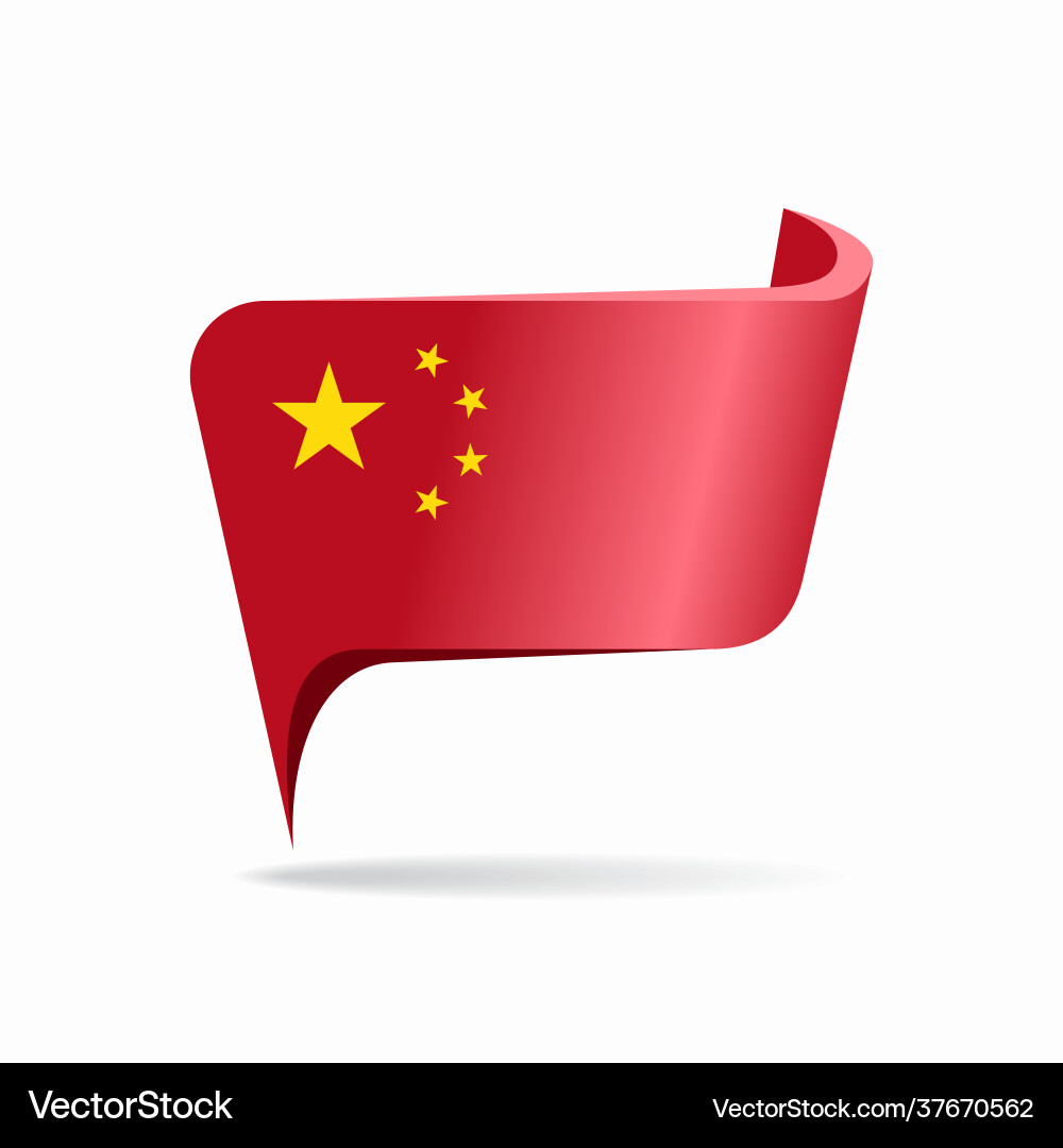 Chinese Flag Map Pointer vector image