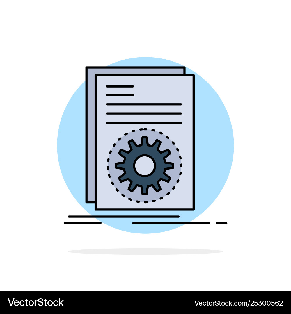 Code executable file running script flat color vector image