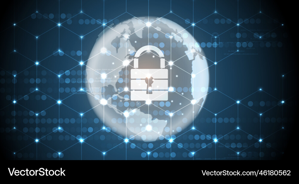 Cyber security and information or network Cyber security and information or network vector image