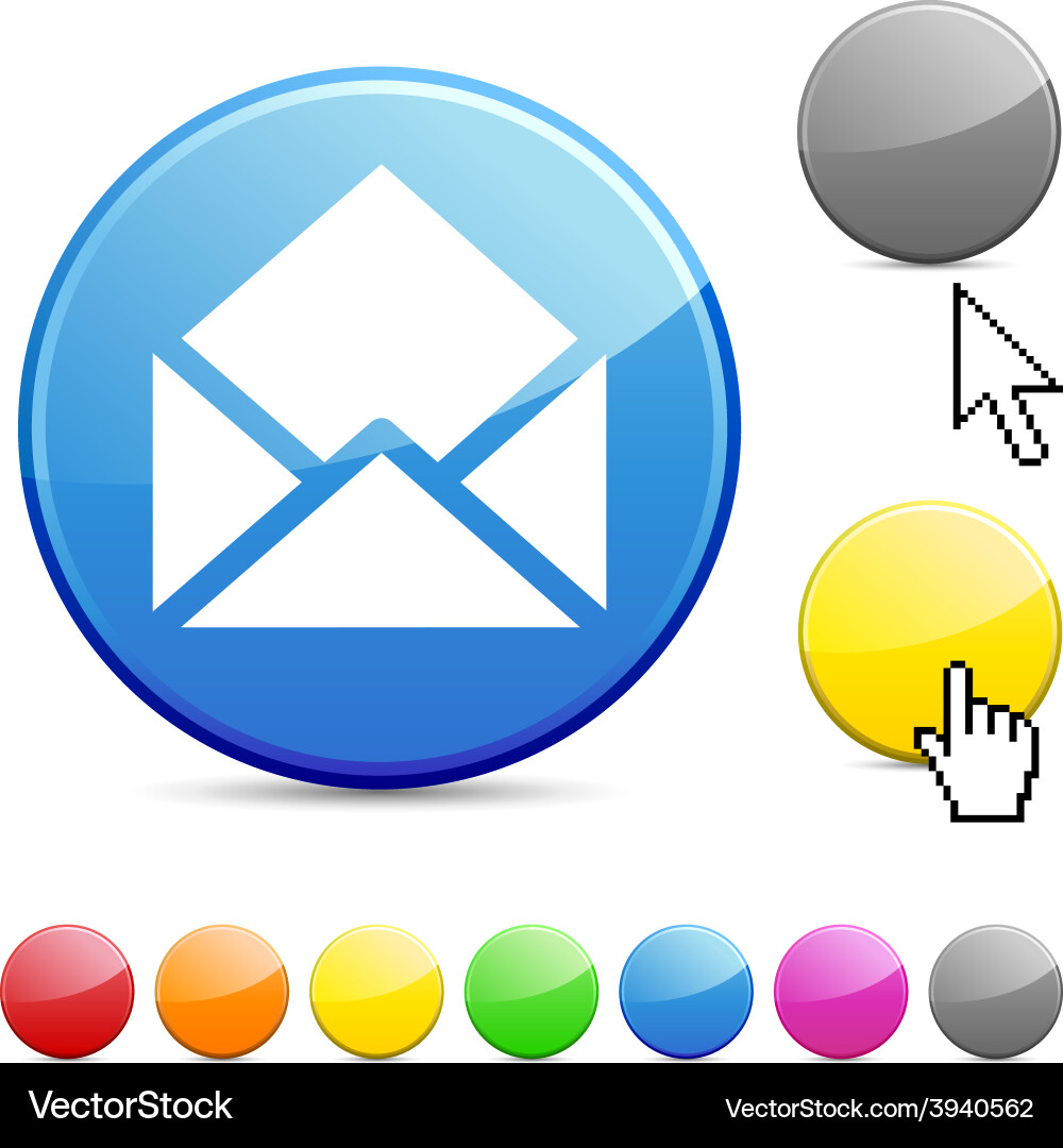 E-mail glossy button vector image
