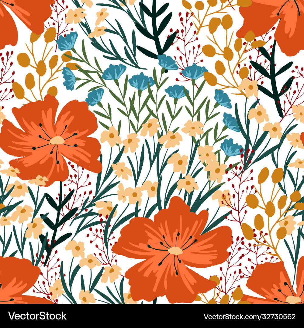 Floral Wildflower Pattern vector image