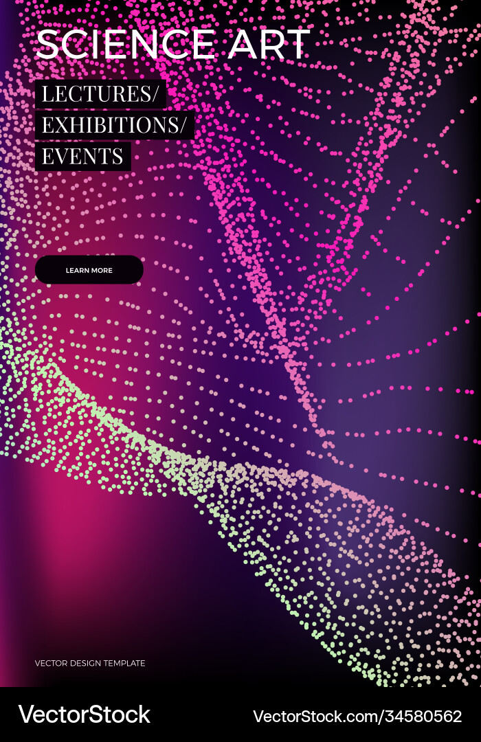 Futuristic background with dynamic particles vector image