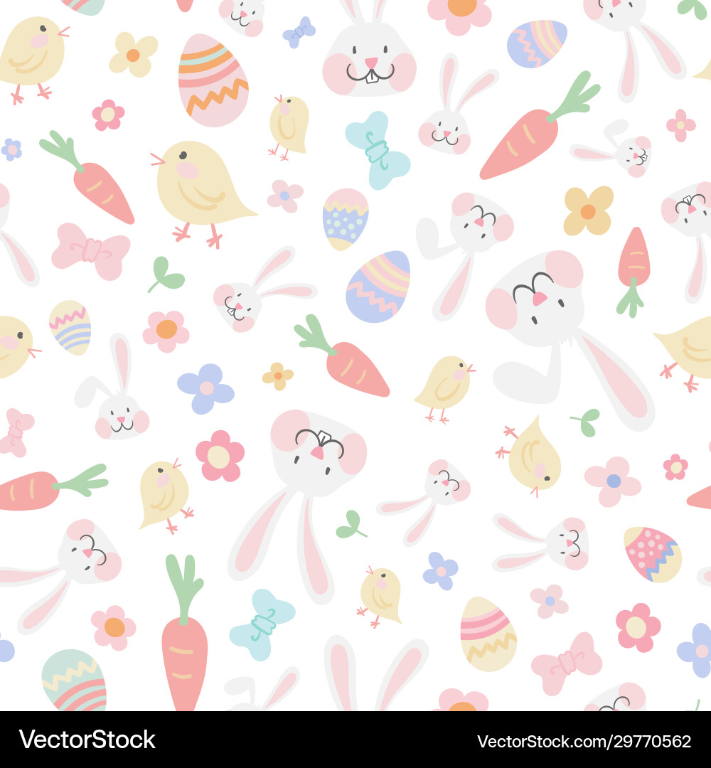 Hand drawn easter seamless pattern Hand drawn easter seamless pattern vector image