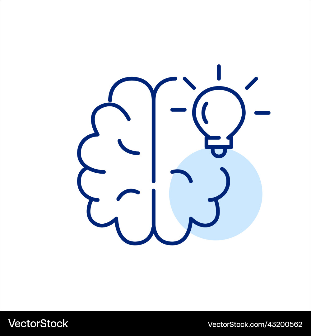 Having an idea creativity process icon finding Having an idea creativity process icon finding Vector Image