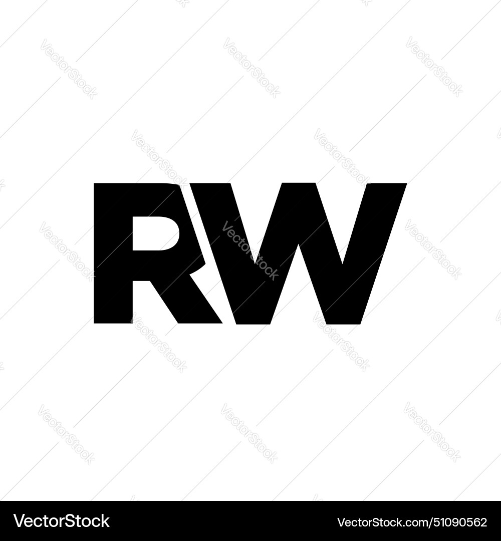 Letter r and w rw logo design template minimal vector image