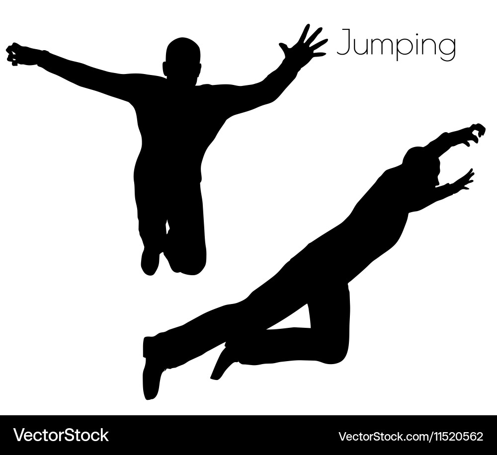 Man in jumping action pose vector image