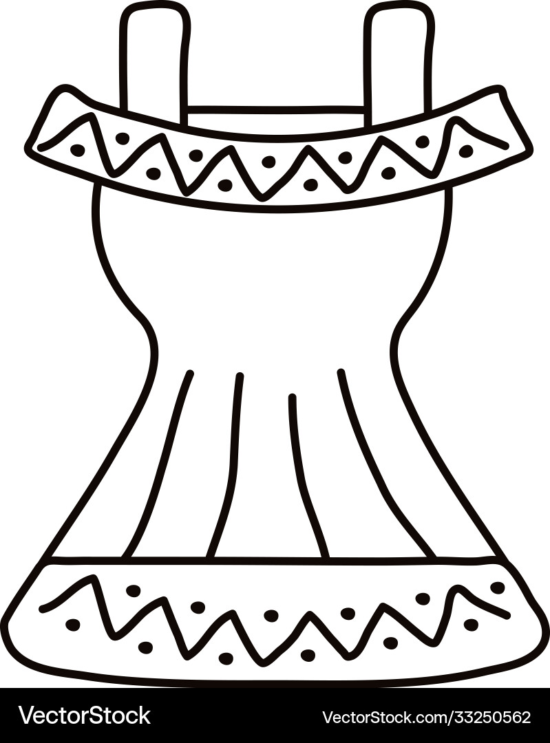 Mexikanische Kultur weibliche Anzug Linie Stil Ikone Mexikanische Kultur weibliche Anzug Linie Stil Ikone vektorbild