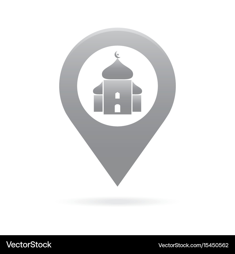 Mosque surau map pointer icon marker gps location Vector Image
