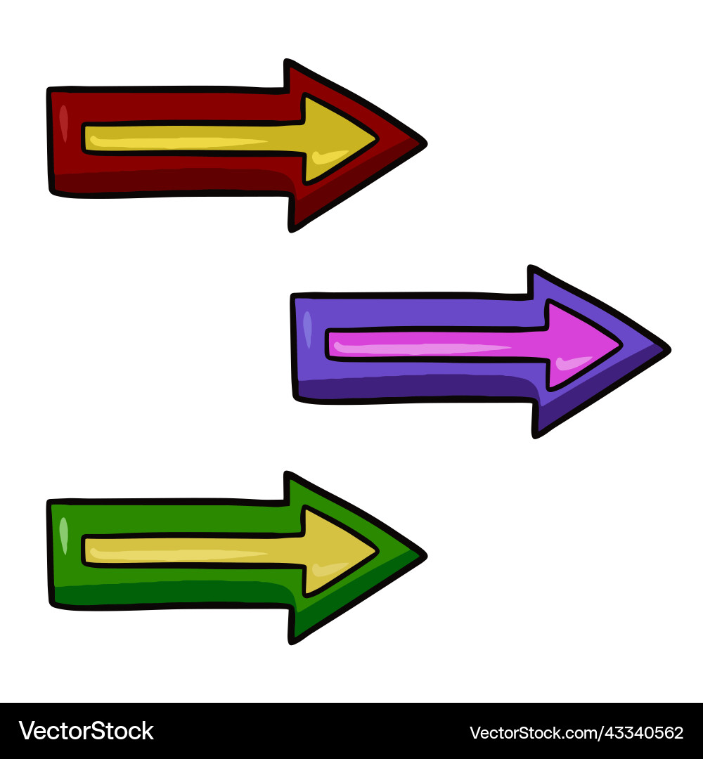 Multicolored pointer arrows Multicolored pointer arrows vector image