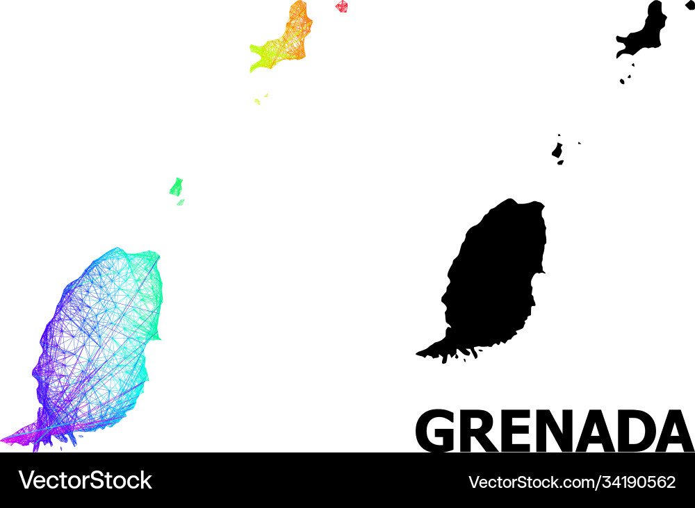 Net map grenada islands with spectrum gradient Net map grenada islands with spectrum gradient vector image