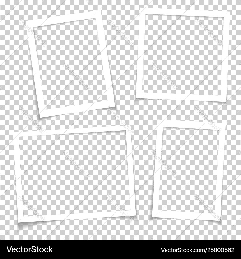 Photo frames with realistic drop shadow effect Photo frames with realistic drop shadow effect vector image
