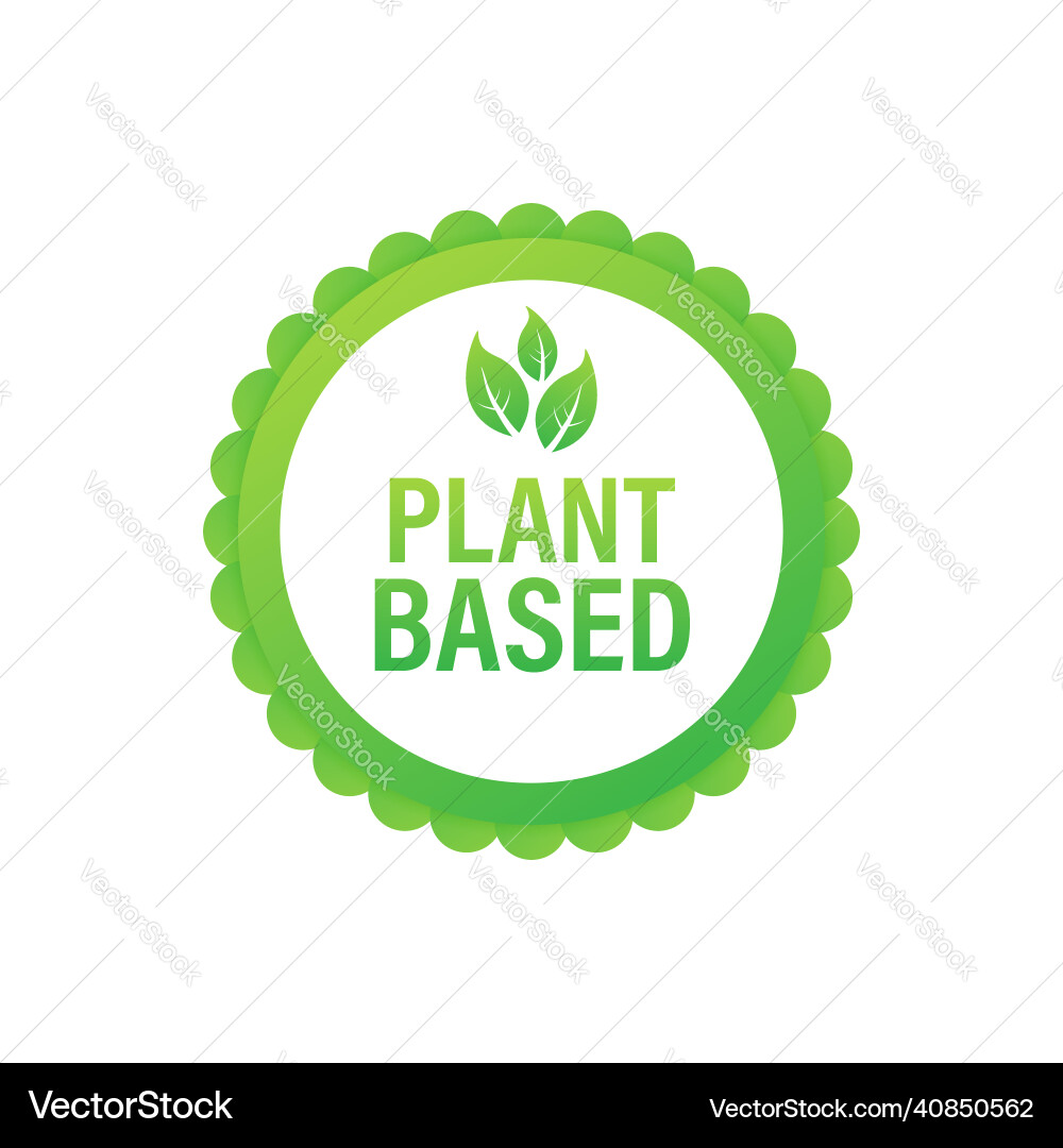 Plant based label flat simple icon Vector Image