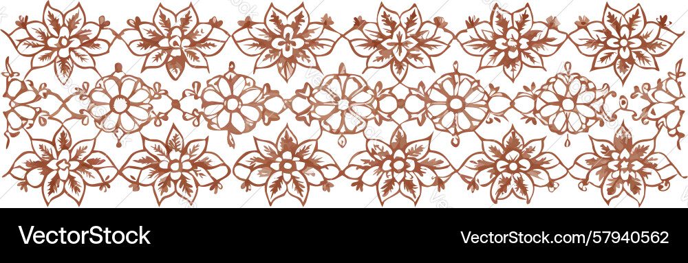 Rustic Winter Snowflake Border Vector Image