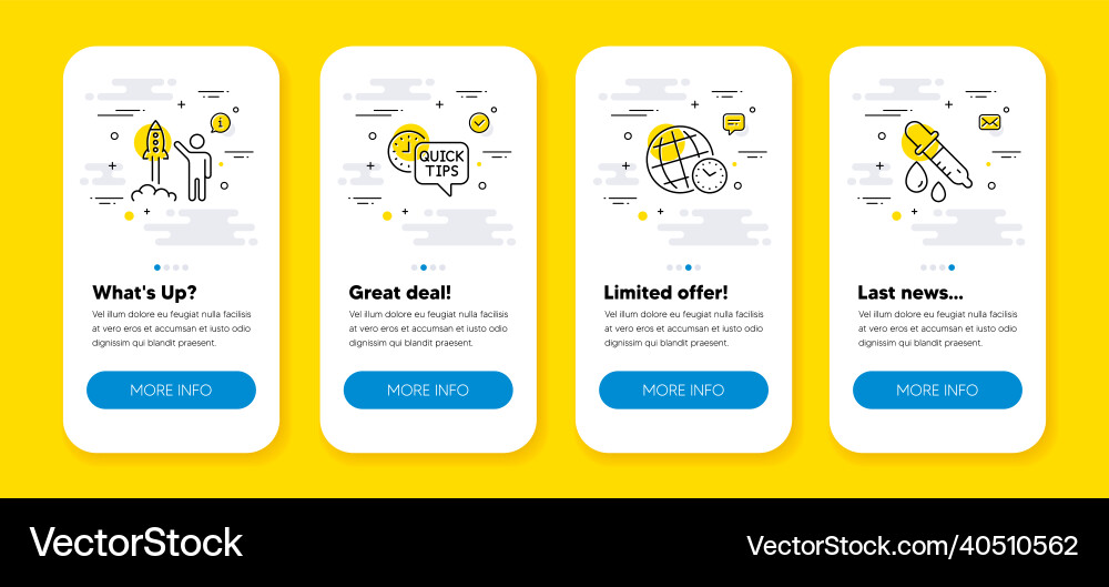 Set of launch project quick tips and time Vector Image
