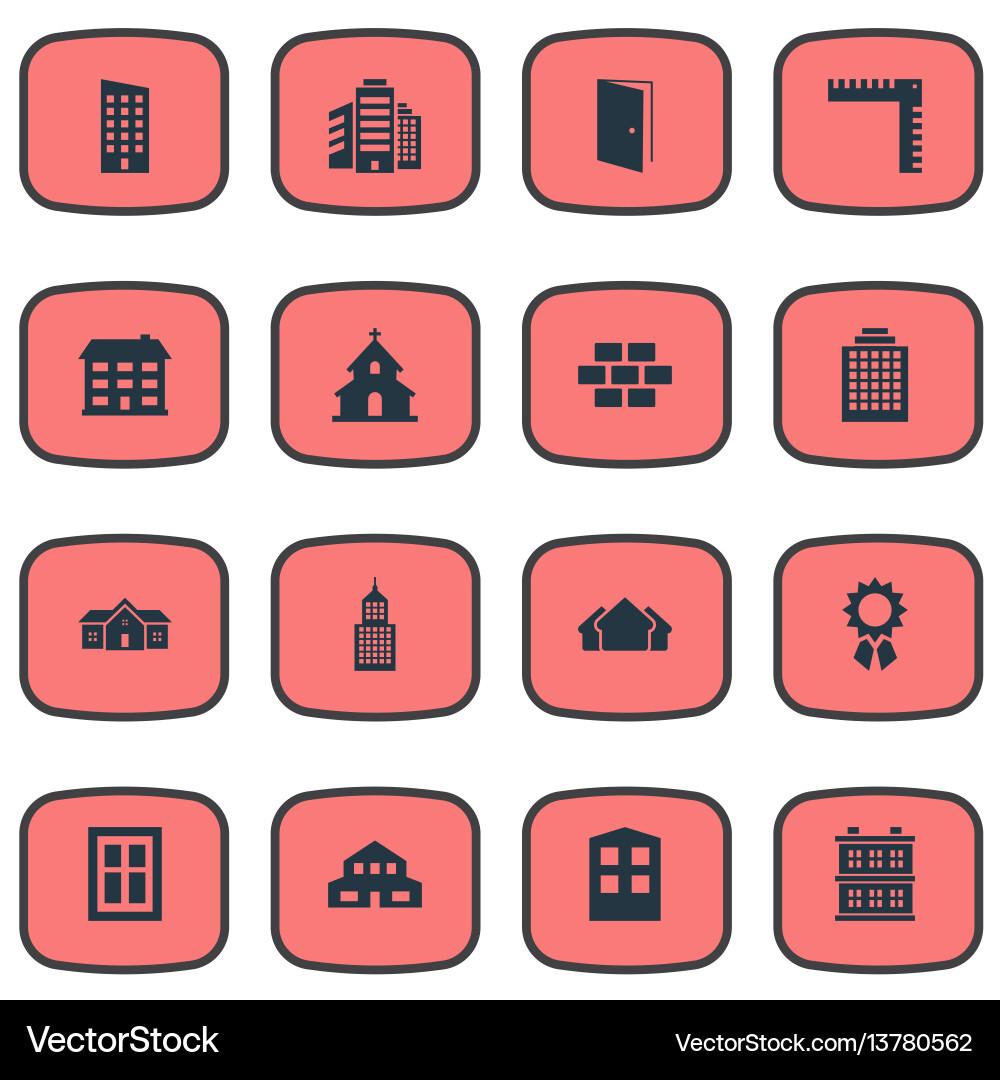 Set of simple architecture vector image