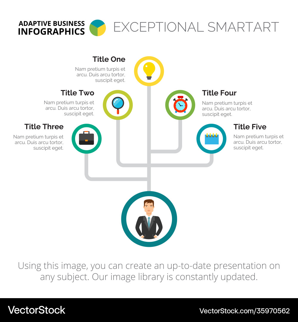 Tree diagram slide template Vector Image